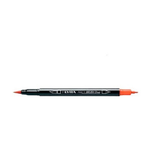 Pennarello doppia punta Aqua Brush Duo Lyra Colore: Arancio permanente
