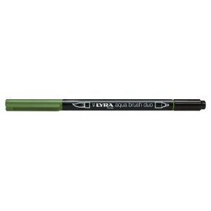 Pennarello doppia punta Aqua Brush Duo Lyra Colore: Verde Oliva