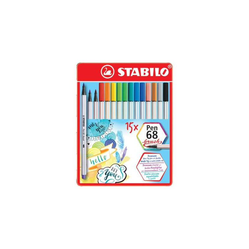 Pennarello Stabilo Pen 68 Brush 15pz