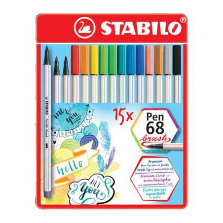 Pennarello Stabilo Pen 68 Brush 15pz