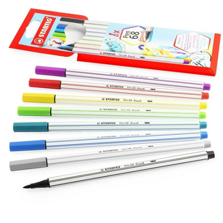 Pennarello Stabilo Pen 68 Brush da 8 colori