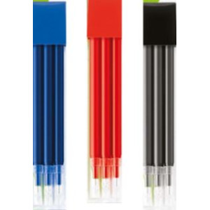 Refill tipo Frixion nero 3 pz. cancellabile ricaricabile-con inchiostro gel termosensibile