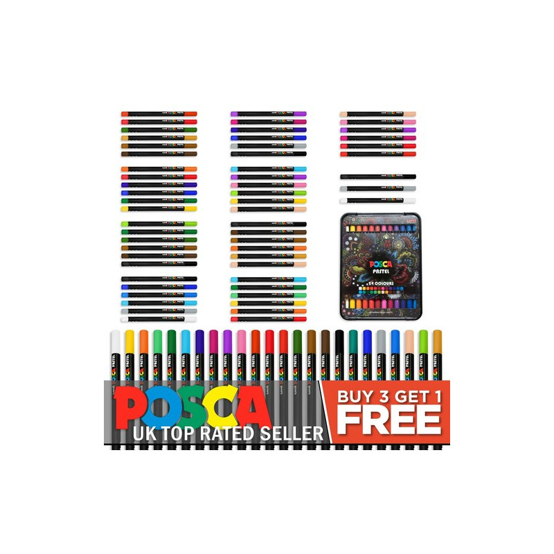 Uni Posca Pastello Professionale Cera Colorante - KPA-100 24pz