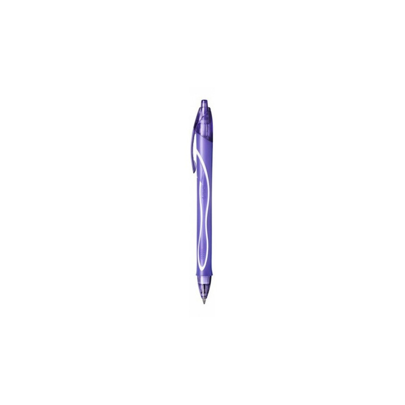 Penna a scatto Bic Gel Gelocity quick dry viola