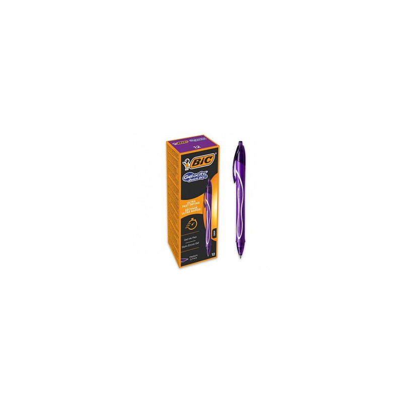 Penna a scatto Bic Gel Gelocity quick dry viola scuro