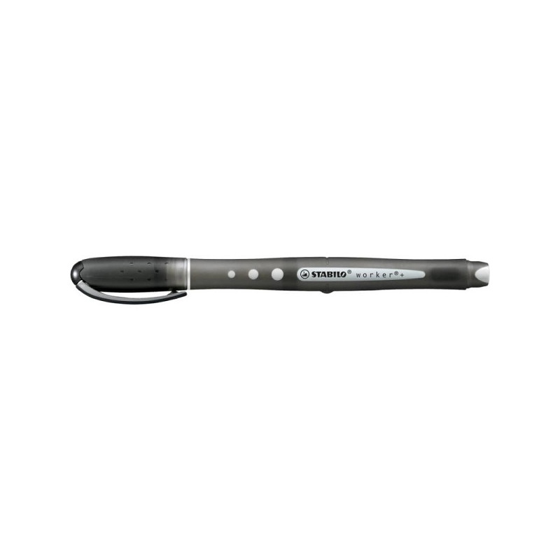 Penna Roller worker+ Stabilo - nero - inch. nero - 0,5 mm