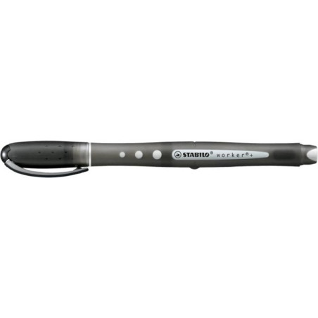 Penna Roller worker+ Stabilo - nero - inch. nero - 0,5 mm