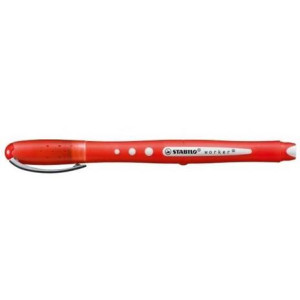 Penna Roller worker+ Stabilo - rosso - inch. rosso - 0,5 mm
