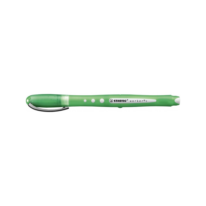 Penna Roller worker+ Stabilo - verde - inch. verde - 0,5 mm