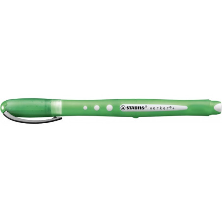 Penna Roller worker+ Stabilo - verde - inch. verde - 0,5 mm
