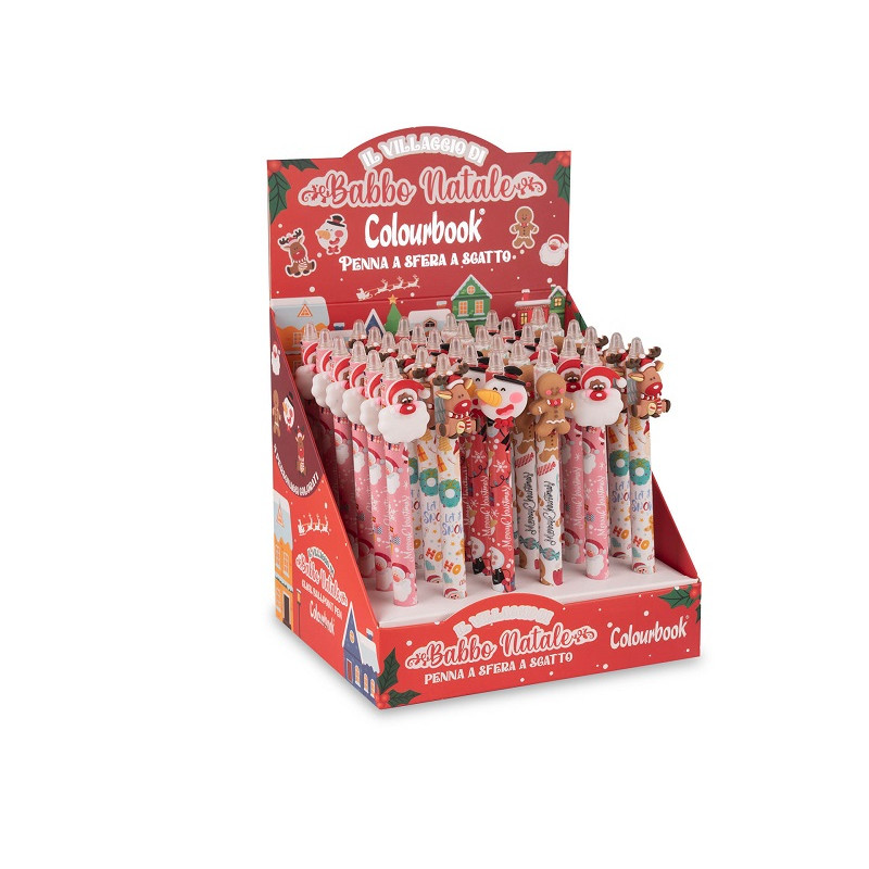 Penna sfera a scatto Natale colourbook