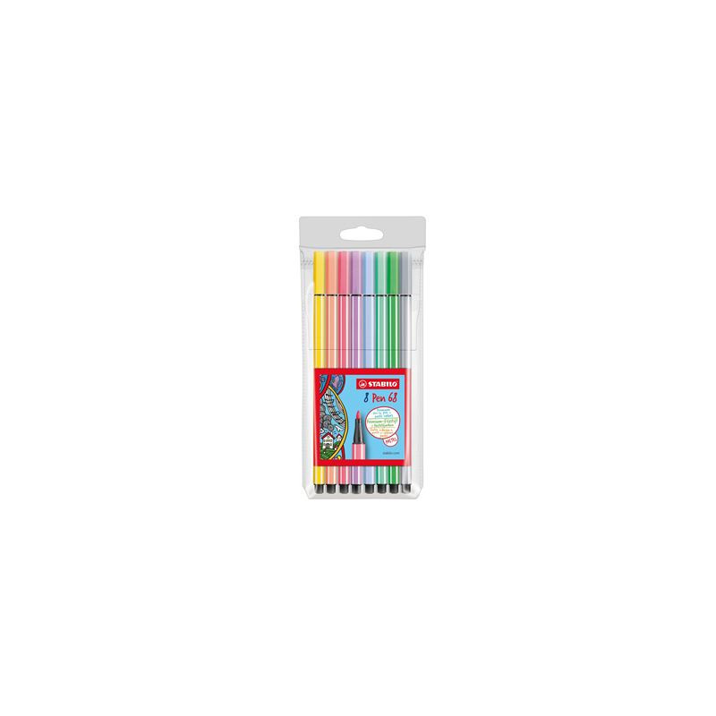 PENNARELLI STABILO PEN 68 pastel 8pz