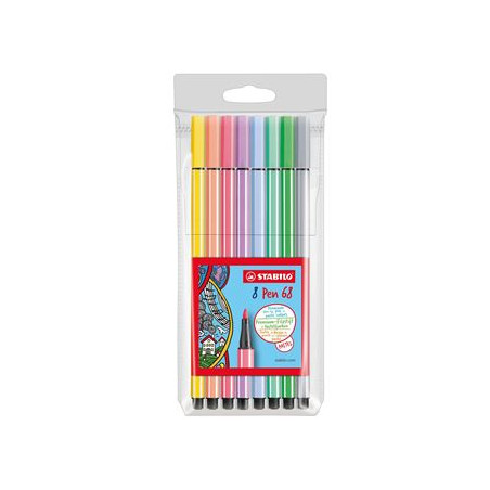 PENNARELLI STABILO PEN 68 pastel 8pz