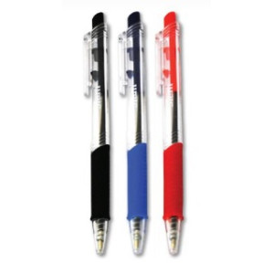 Penne a scatto a sfera 1,0 rosso con grip 50pz