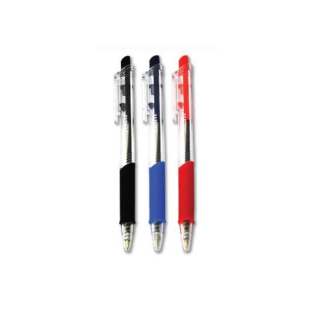 Penne a scatto a sfera 1,0 rosso con grip 50pz