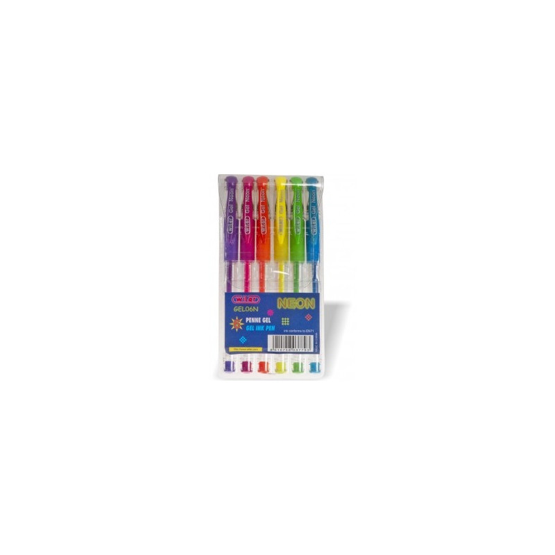 Penne gel 6pz colori neon
