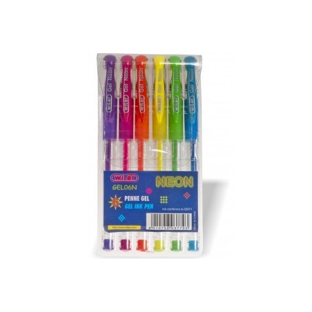 Penne gel 6pz colori neon