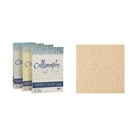 Carta  Pergamena Calligraphy A4 90gr. 50ff nocciola