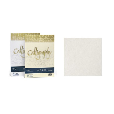 Carta Calligraphy Lino A4 200gr. 50ff bianco