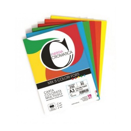 Carta color A4 160gr 100fg colori assortiti forti (energia cromatica)
