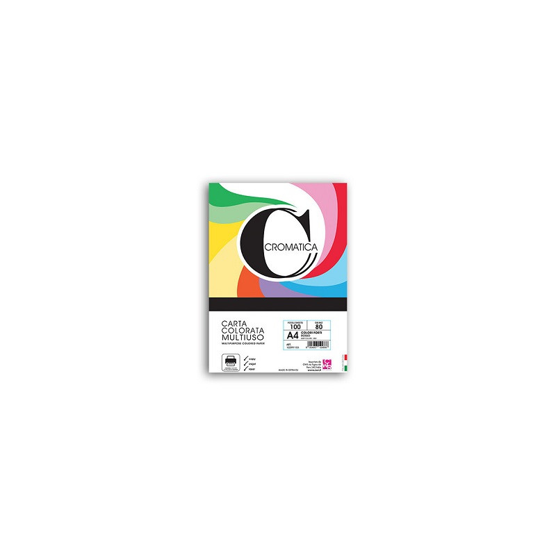 Carta color A4 160gr 100fg rosso (energia cromatica)