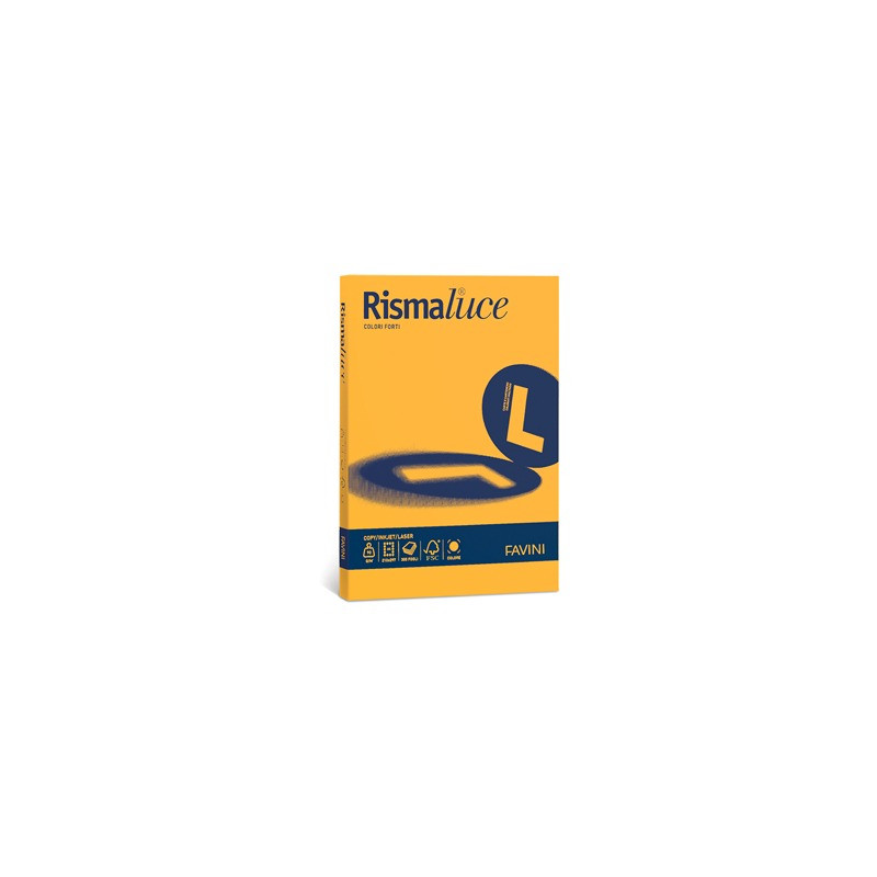 Carta Color A4 200gr Rismaluce 125fg Giallo Oro