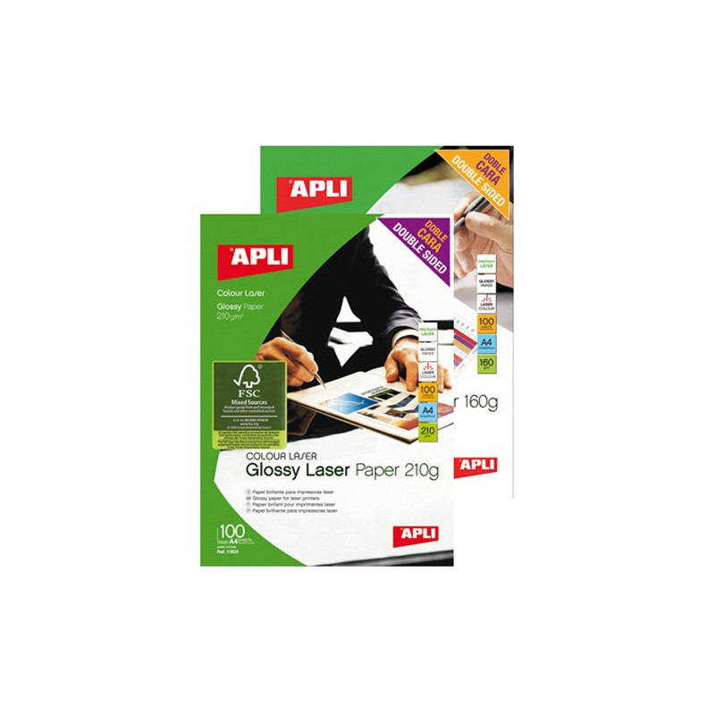 Carta Foto A4 Apli gr.160 GLOSSY 100 ff pr stampa LASER