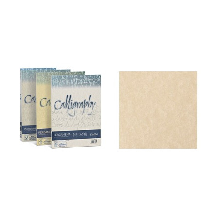Carta Pergamena Calligraphy  A4 190gr. 50ff sabbia