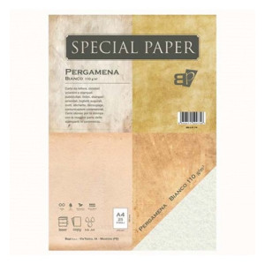 Carta pergamena special paper bapi  A4 bianca 110gr 25fg