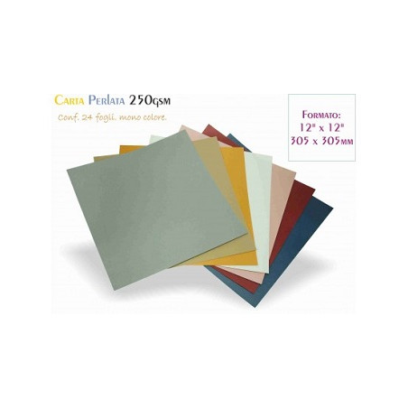 Carta Perlata 250gr 24fg.305x305mm bianca