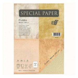Carta special paper bapi flora A4 beige 130gr 25fg