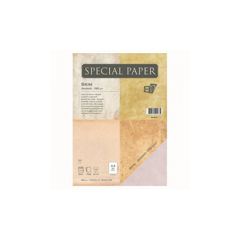 Carta special paper bapi skin A4 avorio 190gr 25fg