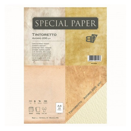 Carta special paper bapi Tintoretto A4 avorio 200gr 25fg
