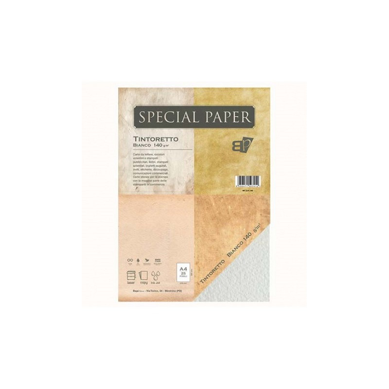 Carta special paper bapi Tintoretto A4 bianca 140gr 25fg