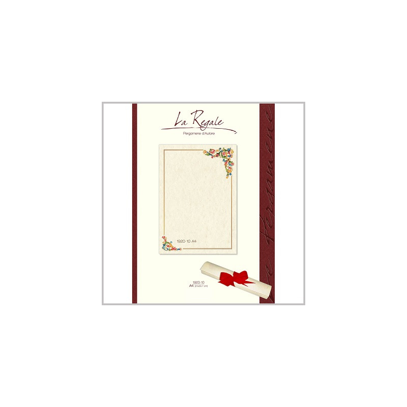 Diplomi in pergamena A4 Cornice angolo fiori 12fg