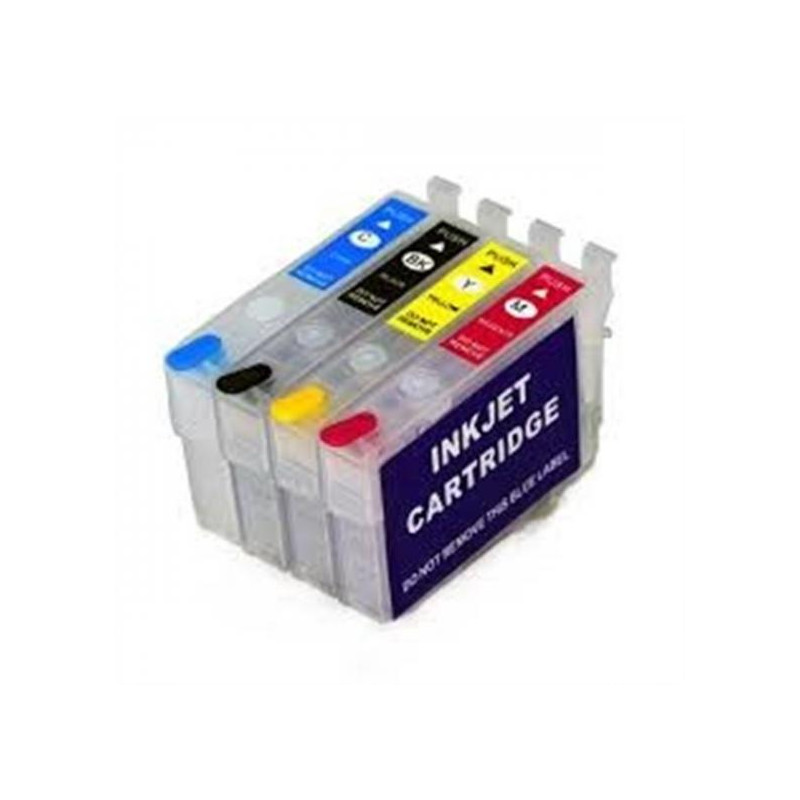 CARTUCCE VUOTE T603XL BK-C-M-Y RICARICABILI CON CHIP AUTORESETTANTE PER EPSON PER XP-2100,3100,WF-2810,2830,2835 T603