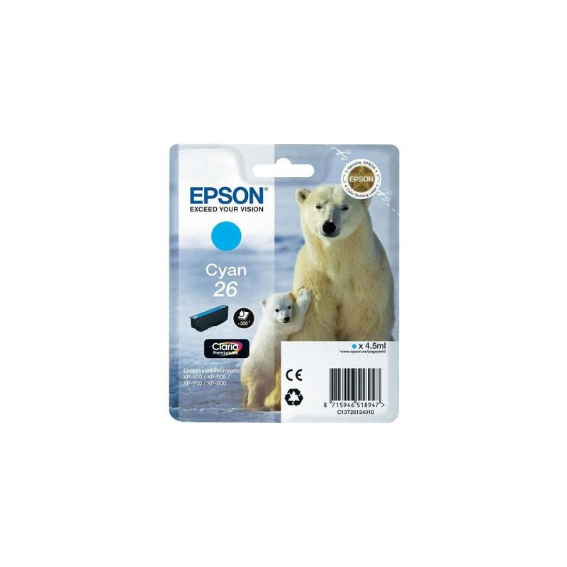 Cartuccia Epson T2612 n.26 Originale Ciano