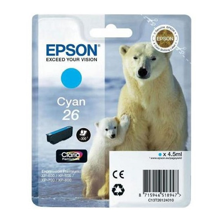 Cartuccia Epson T2612 n.26 Originale Ciano