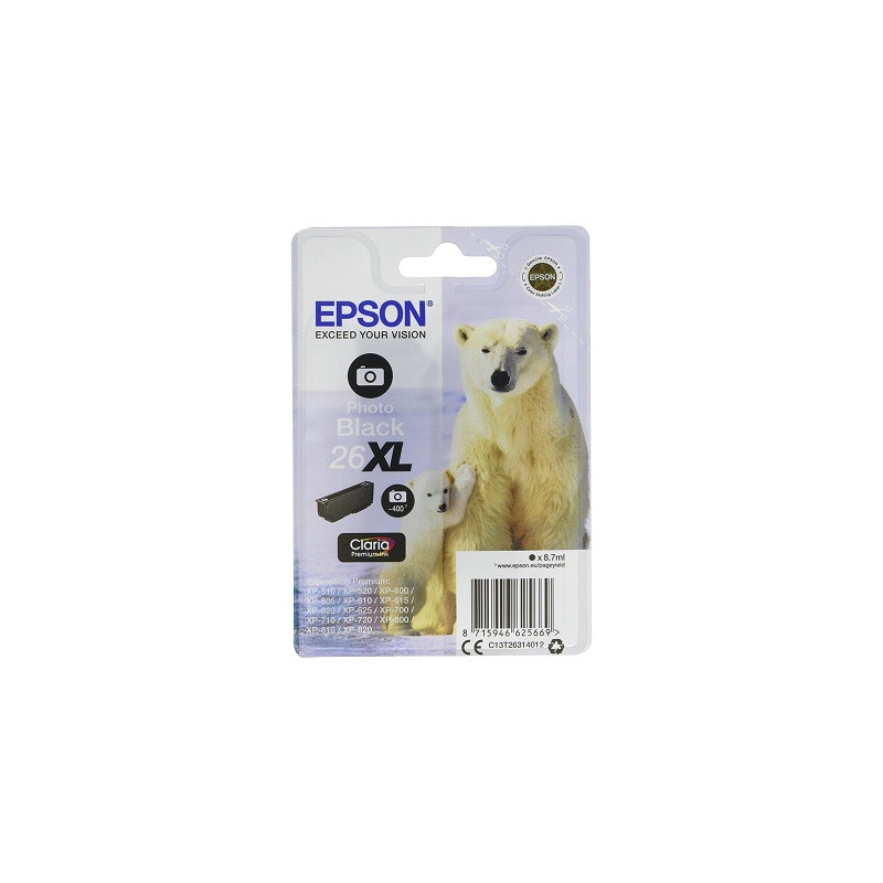 Cartuccia Epson T2631 n.26XL Originale Nero Foto
