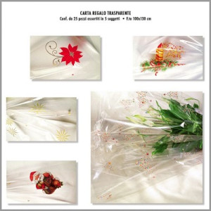 Cellophan a fogli fantasia Natale 100x130