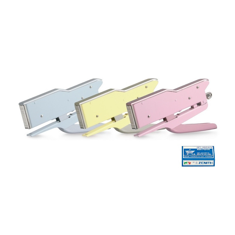 Cucitrice a pinza punto 21/4 21/6 148  in metallo Zenith 548/e3 vari colori pastello