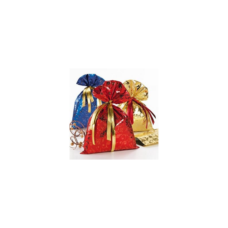 Sacchetti Metal fantasia Natale 20x35cm 100pz