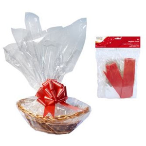 Set paglia neutra + fiocco e foglio di cellophan