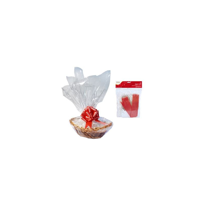 Set paglia neutra + fiocco e foglio di cellophan