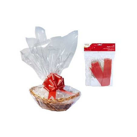 Set paglia neutra + fiocco e foglio di cellophan