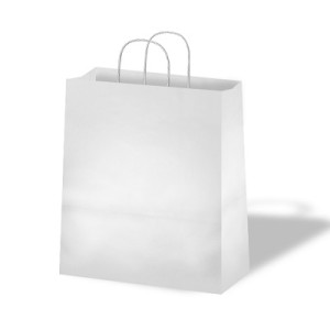 Shopper in carta bianche formato utile 18x8x24