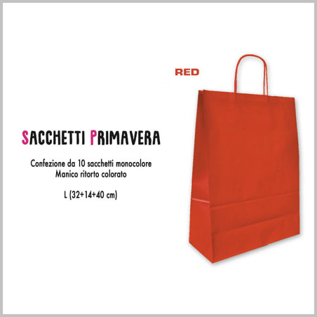 Shopper in carta rossa 32x14x40