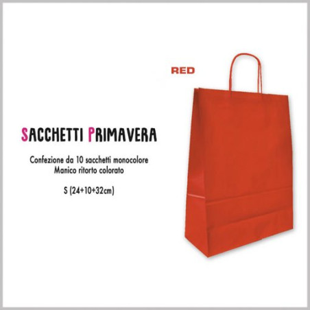 Shopper in carta rossa 37x27x12cm