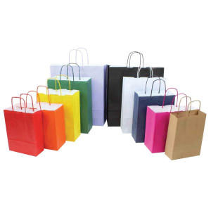 Shopper in carta vari colori 46X49X19 tinta unita con manico ritorto vari colori