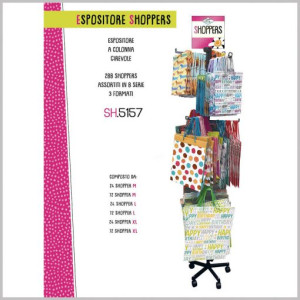 Shopper plastificato fantasia mista con manico a cordoncino taglia L special
